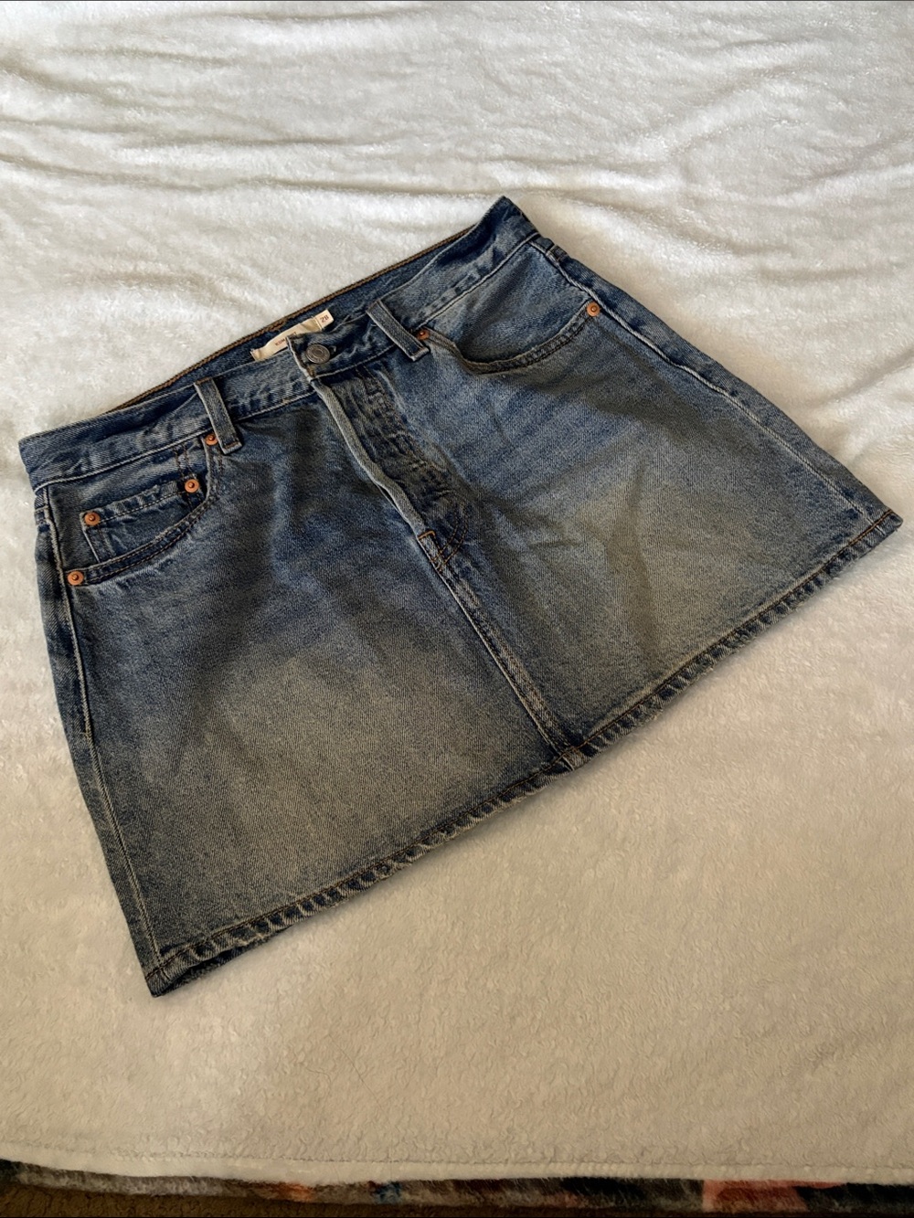 Levi's Faded Blue Denim Mini Skirt